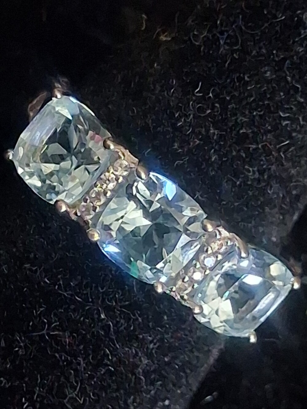 Sterling Silver Aquamarine And Diamond Ring Size 8